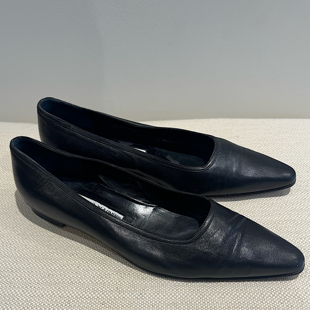 Manolo Blahnik Black Flats